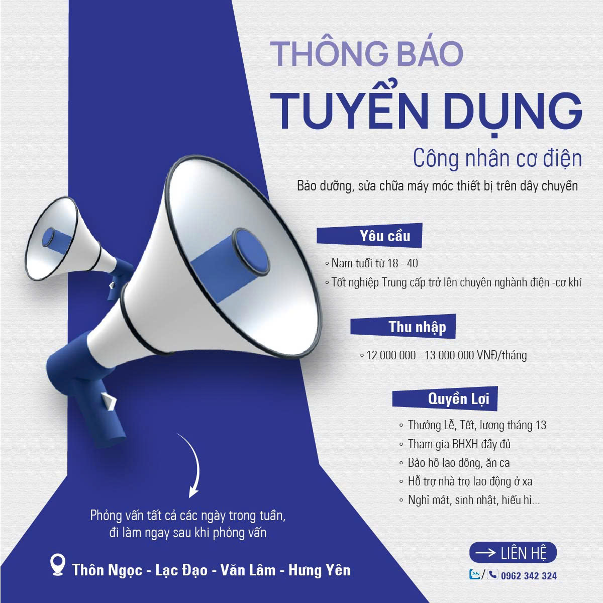 NPG tuyển dụng: Công nhân Cơ điện & Nhân viên QC/KCS sản phẩm