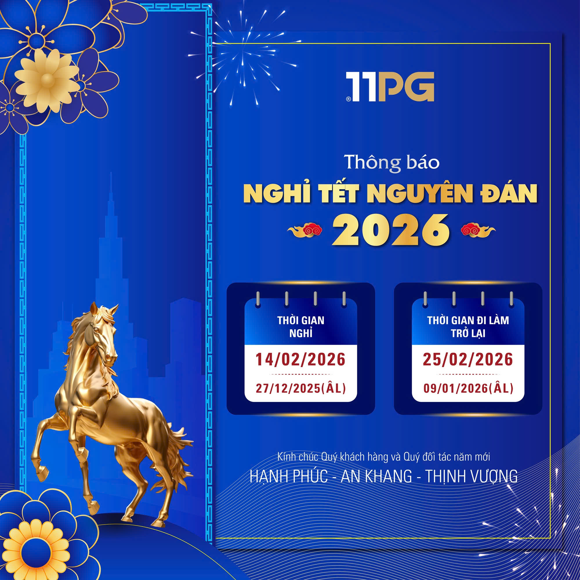 [THÔNG BÁO] LỊCH NGHỈ TẾT NGUYÊN ĐÁN BÍNH NGỌ 2026